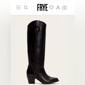 FRYE - black leather knee-high boot, size 8